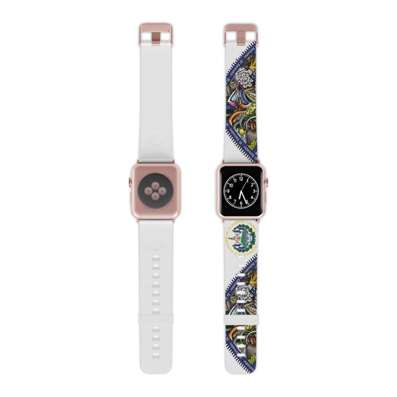 Watch Band, El Salvador Design, Patriotic Apple Watch Strap, National Pride, Gift for Salvadoran, Central American Themed Accessory,