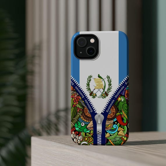 Guatemala Inspired Phone Case for iPhone 14 Series, Magnetic Tough Cases, Mayan Culture, Colorful Guatemala Gifts, Ethnic Print Phone Cover