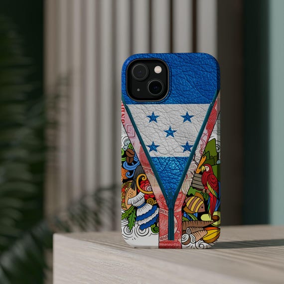 Honduras Inspired Phone Case, Tough Case For Apple Iphone 14 Series, Magnetic Phone Cover, Travel Lover Gift, Central America Souvenir,