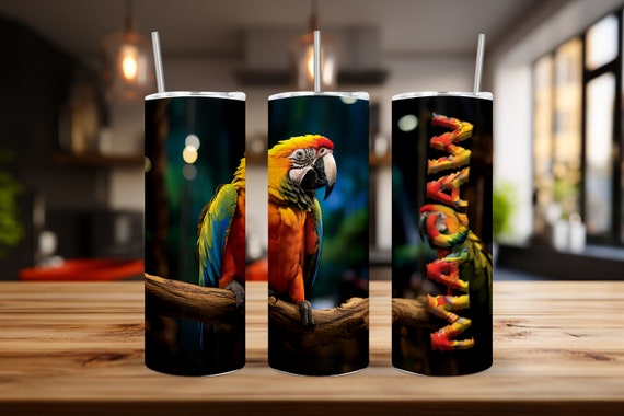 Colorful Macaw 20oz Tumbler Wrap - Animal Lover's Dream Tumbler Wrap - Macaw tumbler Design - Vibrant Macaw Design for Your Drinkware"