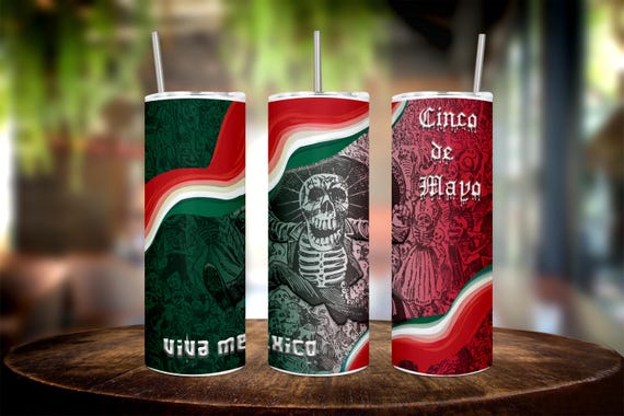 Viva Mexico 20oz Sublimation Tumbler Wrap – Celebrate Cinco de Mayo in Style with Vibrant Colors and Festive Designs!, Unique Design