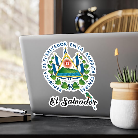El Salvador Kiss-Cut Vinyl Decals, Travel Stickers, Laptop Decal, Car Decal, Wanderlust Decal, Gift for Traveler, Central America Decal