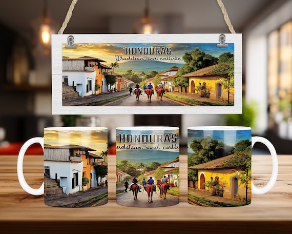Fabulous 15oz Honduras Mug Wrap - Perfect Gift for Her or Him - Catrachos Pride 15oz Honduras Sublimation Mug Wrap - Great Gift Idea
