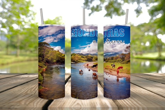 20oz Honduras Tumbler Design - Digital Sublimation Wrap - Elevate Your Morning Coffee Routine with a 20oz Honduras Tumbler Design
