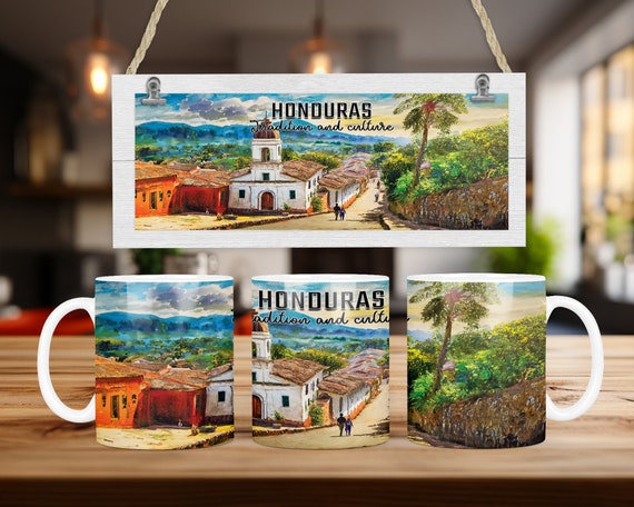 15oz Honduras Mug Wrap - Perfect Gift for Him or Her - Unique Catrachos Design 15oz Mug Wrap - Ideal Gift for Coffee Lovers