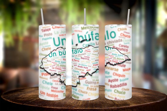 Stay hydrated in style with this Honduras 20oz Tumbler Wrap featuring popular hondureñismos, perfect for celebrating your catracho roots