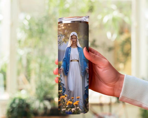 Holy Mary 20 oz Tumbler Wrap – Stunning Digital Download for Faith-Inspired Sips