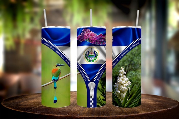 El Salvador Tumbler Wrap - Inspire Your Day with Unique Design - Perfect Gift for Him or Her - Ideal Gift for Coffee Lovers!