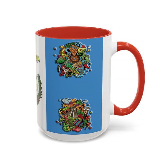Guatemala Coffee Mug, Ceramic Tea Cup, Kitchen Drinkware, Unique Gift Idea, Coffee Lover Mug, Hot Beverage Cup