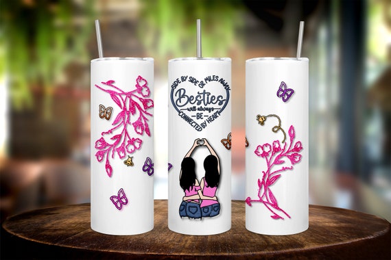 20oz Besties Tumbler Wrap Digital Download - Perfect Gift for Her and Best Friends, Show your Best Friend Some Love, Celebrate Friendship