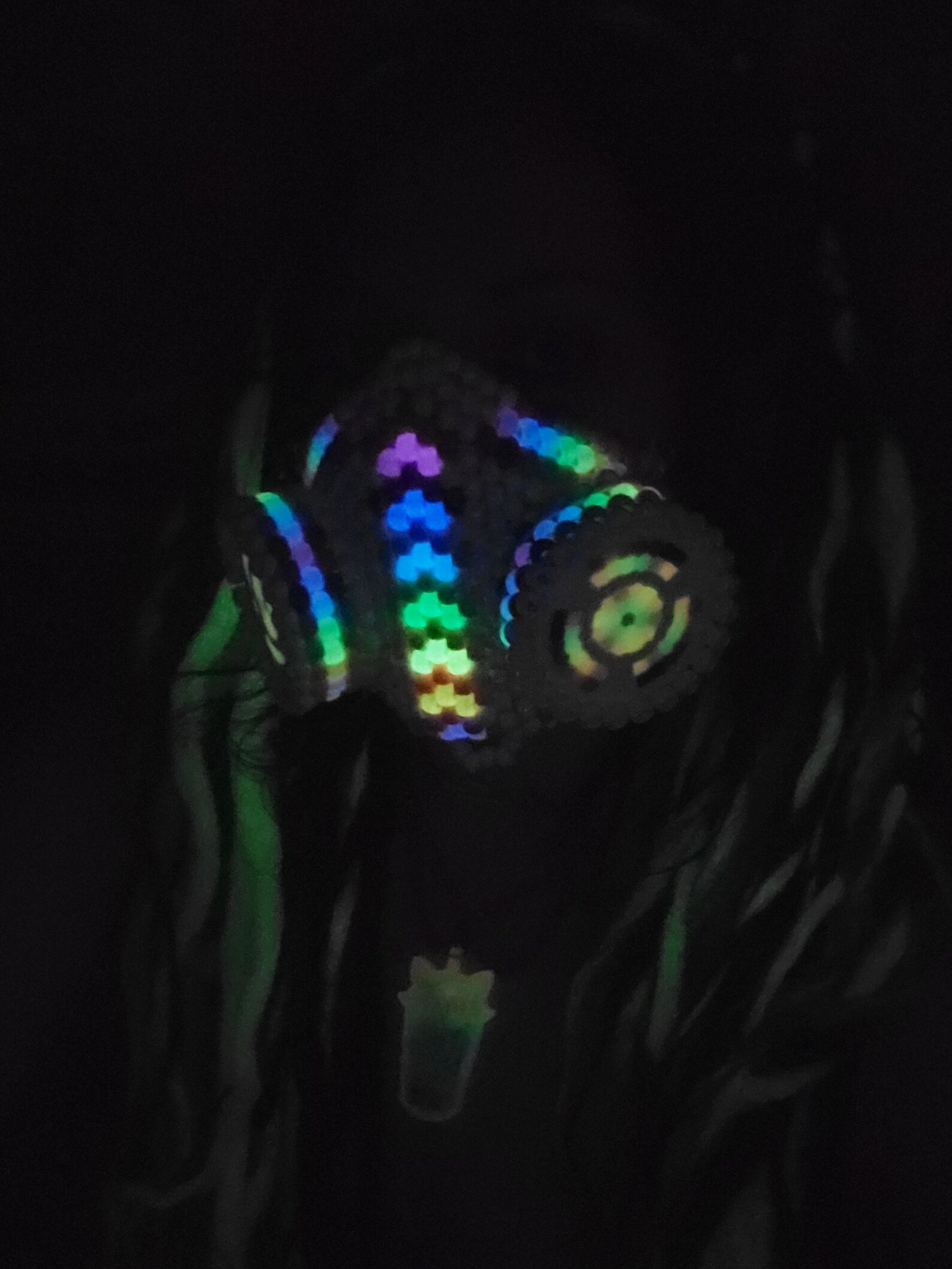 Kandi Glow in the Dark Gas Mask (white and Rainbow) Kawaii, Rave ...