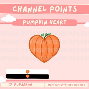 Cute Pumpkin Heart | Twitch Emote | Twitch Badge | Twitch Channel Point