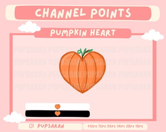 Cute Pumpkin Heart | Twitch Emote | Twitch Badge | Twitch Channel Point