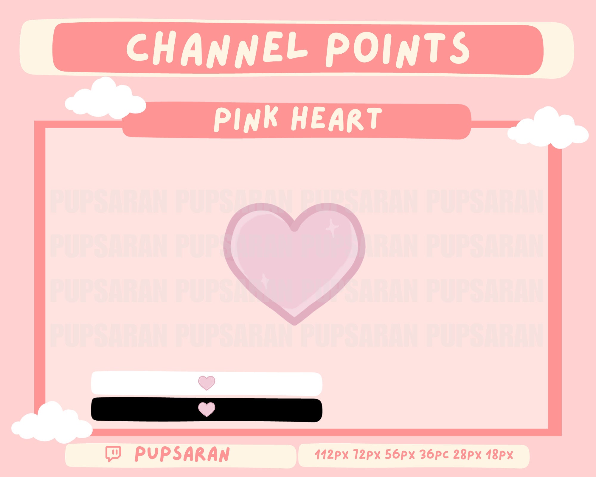 Cute Pink Heart  | Twitch  | Twitch Channel Point | Emote