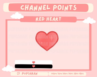 Cute Red Heart  | Twitch  | Twitch Channel Point | Emote