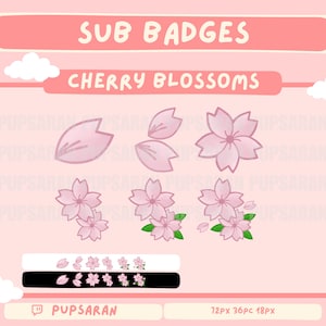 Pink Cherry Blossom | Twitch  | Twitch Sub Badge Collection