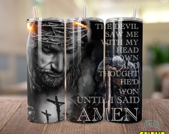 Jesus Christ 20 oz Skinny Tumbler Sublimation Design Digital Download PNG Instant DIGITAL ONLY, Cross Tumbler