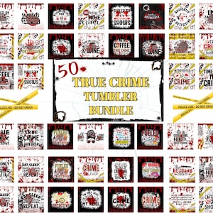 50 True Crime Tumbler Bundle 20 oz Skinny Tumbler Sublimation Design Digital Download PNG Instant DIGITAL ONLY, Tumbler Bundle