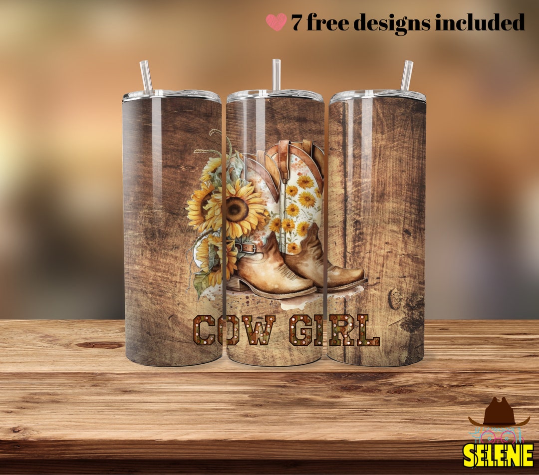 Cowgirl Boots 20 Oz Skinny Tumbler Sublimation Design Digital Download ...