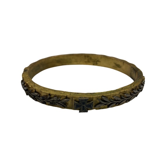 WW1 1914 Trench Art Bracelet With Iron Cross Auth… - image 1