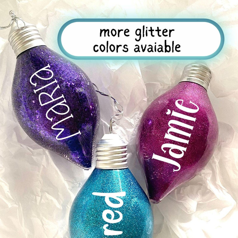 Glitter Christmas Ornaments Etsy
