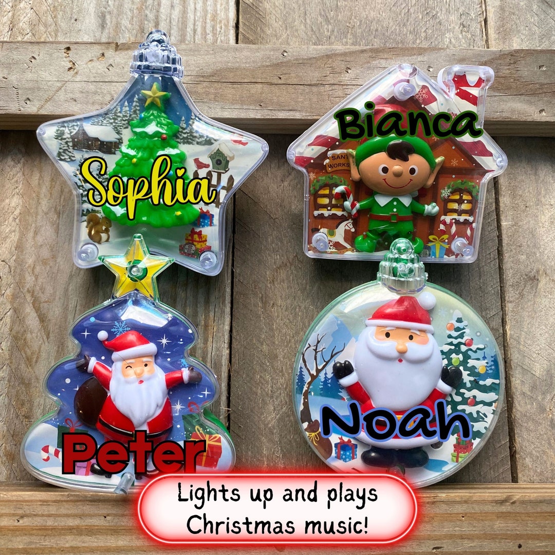 Light up Christmas Tree Ornament for Child, Personalized Music Kid