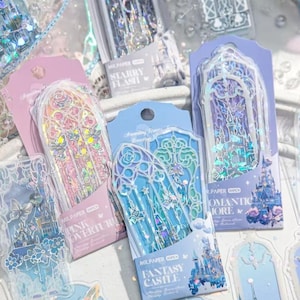 10pcs Kawaii Fluorescent Dream Bookmarks - Cute PVC Page Markers Reading Book Mark Message Cards Stationery School Supplies Gift