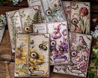 30 Sheets Lost Garden Scrapbooking Paper Pack, Junk Journal Deco Paper, Vintage Nature Style, DIY Planner Collage, Craft Paper Stationery