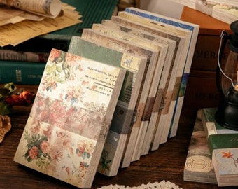 100 Sheets/ Pack Paper booklet, Vintage Style Collage Paper, Deco Paper, Vintage Journaling Paper, Junk Journaling Kit for Scrapbooking