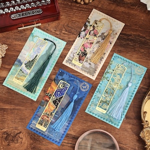 Marque-page floral vintage en métal : motif bronzé creux avec pampille, cadeau de club de lecture pour les lecteurs