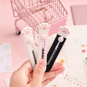 Süsses Katzenpfoten Messer | Tragbare Mini Cutter für Scrapbooking, Papier Basteln, Kunst Projekte | Kreatives Schreibwaren-Werkzeug