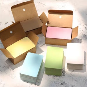 100 Kraft Paper Blank Cards - Business Cards, Thank You Notes, Gift Tags, Bookmarks, Flash Cards - Multipurpose Stationery Supplies For All
