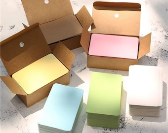 100 tarjetas en blanco de papel kraft: tarjetas de presentación, notas de agradecimiento, etiquetas de regalo, marcapáginas, tarjetas de memoria. Artículos de papelería multiusos para todos.