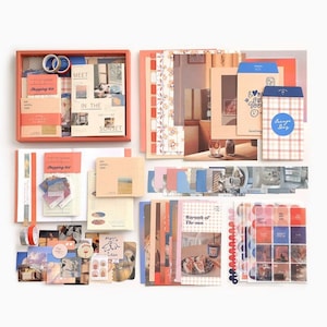 Kit de scrapbooking en caja de regalo con más de 155 artículos, suministros para diarios y planificadores, set de regalo ideal para diarios y kit de bullet journaling.