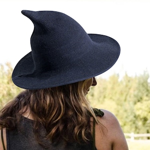 Hexenhut für Frauen | Wolle Halloween Kostüm-Accessoire | Wicca Zipfelmütze | Gothic-Mode | Hexenkostüm für Halloweenparty