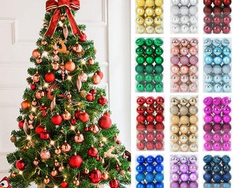 Christmas Tree Ball Ornaments | Glass Bauble Decorations | Shatterproof Holiday Ornament Set | Modern Minimalist Christmas Decor 2024