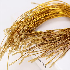 100 Christmas Ornament Hooks with Snap Lock - Pre-Cut Hanging String Loops for Tree Decorations & Baubles - Holiday Decor