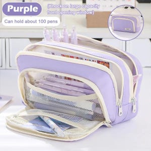 Astuccio portapenne di grande capacità / Grazioso astuccio portapenne multistrato / Organizer resistente per cancelleria scolastica / Borsa portaoggetti per ufficio per studenti