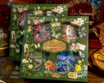 Vintage Garden Theme Pet Sticker Set - 100pcs/Box for DIY Journals and Stationery Material Aesthetics, Paper Diaries, Scrapbook Junk Journal