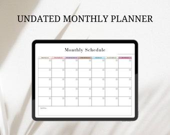 Planificador mensual Goodnotes Plantilla Planificador mensual sin fecha Planificador mensual digital Planificador mensual imprimible Goodnotes Notability Noteshelf