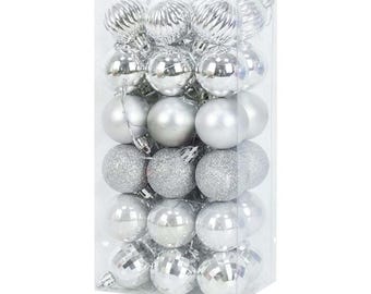 Christmas Minimalist Baubles | Modern Glass Ball Ornaments Set | Shatterproof Holiday Decorations 2024