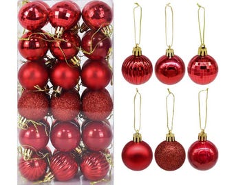 Christmas Modern Glass Ornaments | Minimalist Baubles Set | Shatterproof Tree Decorations 2024 | Scandinavian Style