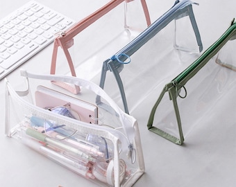 Transparent Pencil Case | Large Capacity Clear Pen Bag | Kawaii Stationery Pouch | School Supply Organizer | Stationery Storage Supplies