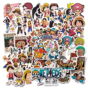 Luffy One Piece Stickers 10-100pcs - Laptop Skateboard Guitar Notebook Suitcase Waterproof Decals for Kids Toys, DIY Motorcycle Helmet Phone