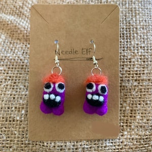 Felted Monster Earrings