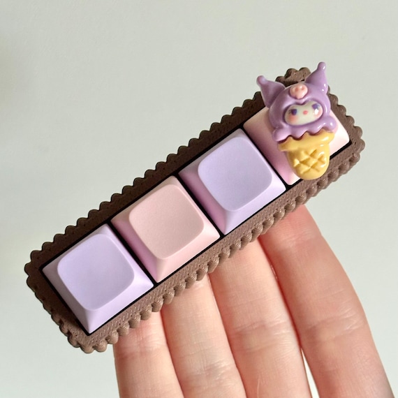 4 Button Kuromi Ice Cream Keyboard Fidget Toy Keychain - 4 Key