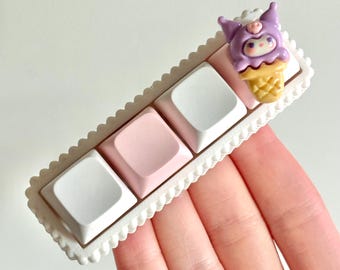 4 Button Kuromi Ice Cream Keyboard Fidget Toy Keychain - 4 Key