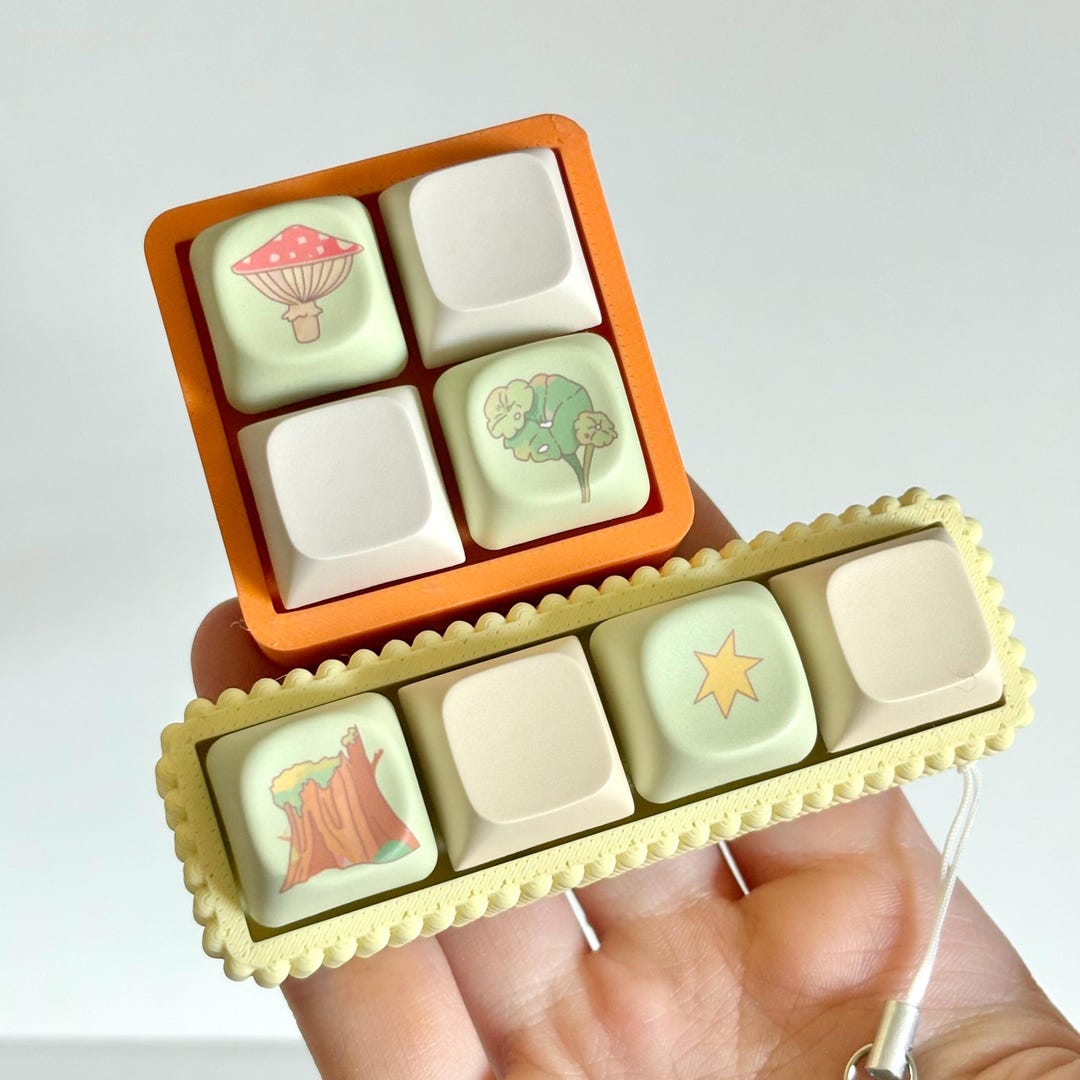 4 Button Desktop ASMR ADHD Sensory Fidget Toy Keychain - Creamy Clicky ...