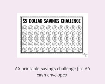 Savings Challenges Fits A6 Cash Envelopes & A6 Budget Binders