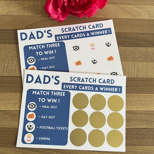 Personalised scratch card for dad . Gift for him birthday Christmas Father’s Day novelty gift for dad secret Santa